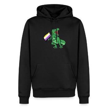 Non Binary Gender Flag Gift - Men’s Premium Organic Hoodie - black - Front - Nico (187cm)