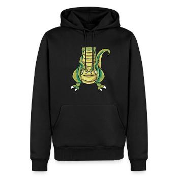 T Rex Costume - Sweat à capuche Premium bio Homme - noir - Devant - Nico (187cm)