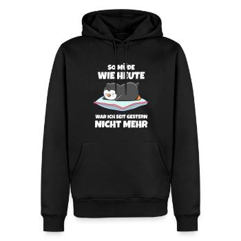Positiv getestet für Müder Pinguin - Männer Premium Bio Hoodie - Schwarz - Vorne - Nico (187cm)