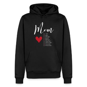Mom Definitions - Mother's Day Funny Gift - Men’s Premium Organic Hoodie - black - Front - Nico (187cm)