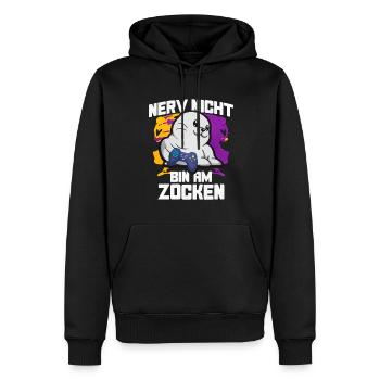 Nerv Nicht Bin Am Zocken Robben - Männer Premium Bio Hoodie - Schwarz - Vorne - Nico (187cm)