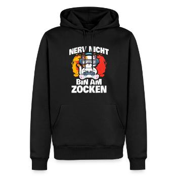Nerv Nicht Bin Am Zocken Katze - Männer Premium Bio Hoodie - Schwarz - Vorne - Nico (187cm)