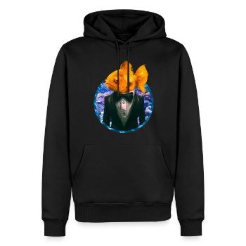 Goldfisch im Smoking im Korallenriff - Männer Premium Bio Hoodie - Schwarz - Vorne - Nico (187cm)