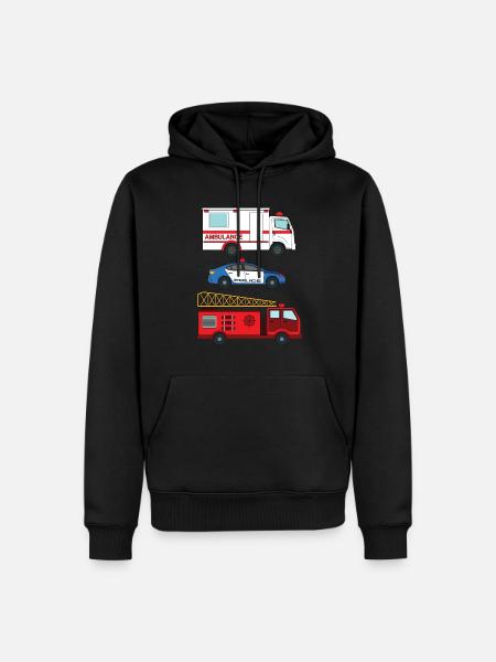 Krankenwagen der Polizei Feuerwehrauto _ - Männer Premium Bio Hoodie - Schwarz