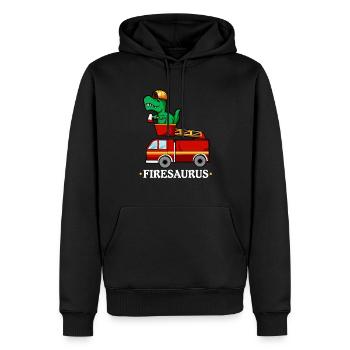 Firesauraus T-Rex Pompier - Sweat à capuche Premium bio Homme - noir - Devant - Nico (187cm)