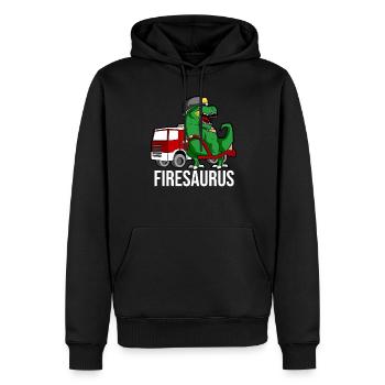 Firesauraus T-Rex Pompier - Sweat à capuche Premium bio Homme - noir - Devant - Nico (187cm)