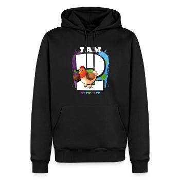 I am 2 chickens - Men’s Premium Organic Hoodie - black - Front - Nico (187cm)