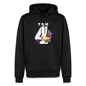 I am 4 chickens - Men’s Premium Organic Hoodie - black - Front - Nico (187cm)