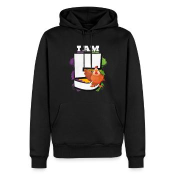I am 5 chickens - Men’s Premium Organic Hoodie - black - Front - Nico (187cm)