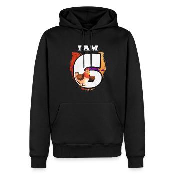 I am 6 chickens - Men’s Premium Organic Hoodie - black - Front - Nico (187cm)