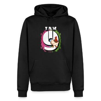 I am 9 chickens - Men’s Premium Organic Hoodie - black - Front - Nico (187cm)