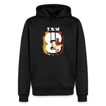 Je suis 8 poulets - Sweat à capuche Premium bio Homme - noir - Devant - Nico (187cm)
