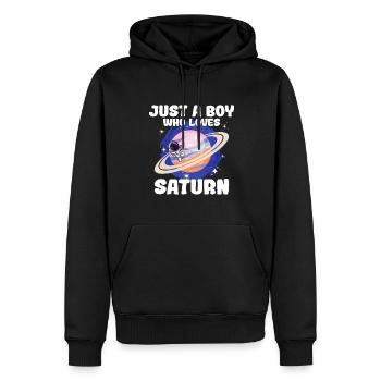 Cadeau de la planète Saturne - Sweat à capuche Premium bio Homme - noir - Devant - Nico (187cm)