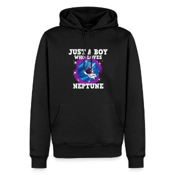 Neptun Planet Geschenk - Männer Premium Bio Hoodie - Schwarz - Vorne - Nico (187cm)