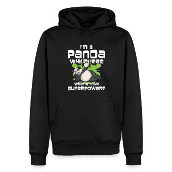 Panda - Men’s Premium Organic Hoodie - black - Front - Nico (187cm)
