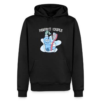 Paar Zahnbürste Zahnpasta Süß - Männer Premium Bio Hoodie - Schwarz - Vorne - Nico (187cm)