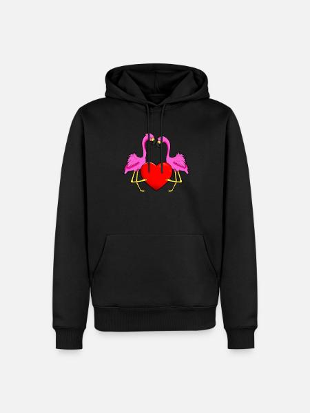 Flamingo Love - Men’s Premium Organic Hoodie - black