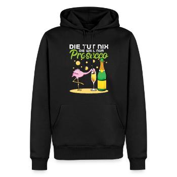 Die Tut Nix Die Will Nur Prosecco - Männer Premium Bio Hoodie - Schwarz - Vorne - Nico (187cm)