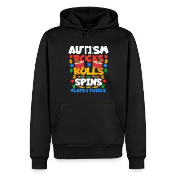 Cadeau autisme autisme - Sweat à capuche Premium bio Homme - noir - Devant - Nico (187cm)