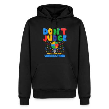 Cadeau autisme autisme - Sweat à capuche Premium bio Homme - noir - Devant - Nico (187cm)