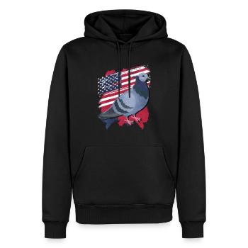 Taube - Männer Premium Bio Hoodie - Schwarz - Vorne - Nico (187cm)