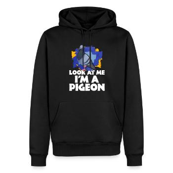 Taube - Männer Premium Bio Hoodie - Schwarz - Vorne - Nico (187cm)