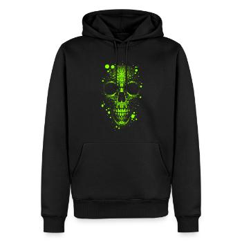 Totenkopf Skull - Männer Premium Bio Hoodie - Schwarz - Vorne - Nico (187cm)