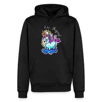 Einhorn Unicorn Süß - Männer Premium Bio Hoodie - Schwarz - Vorne - Nico (187cm)