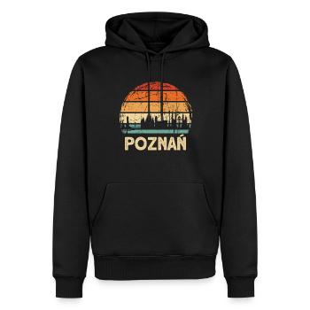 Pologne Poznan Skyline - Sweat à capuche Premium bio Homme - noir - Devant - Nico (187cm)