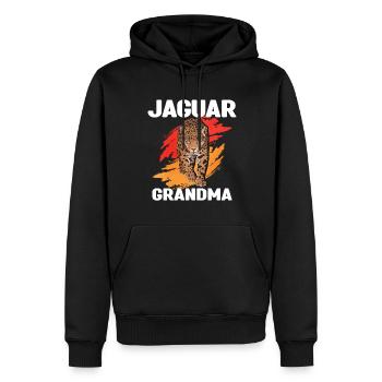 Jaguar Oma - Männer Premium Bio Hoodie - Schwarz - Vorne - Nico (187cm)