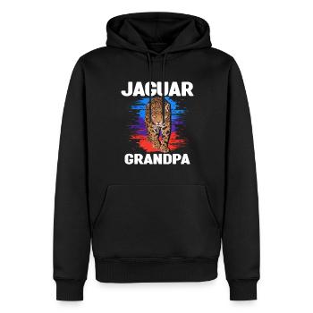 Jaguar Grandpa - Männer Premium Bio Hoodie - Schwarz - Vorne - Nico (187cm)