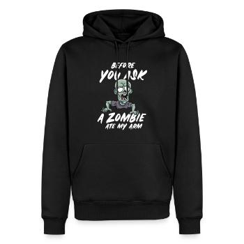 Ein Bein Witz Humor Geschenk - Männer Premium Bio Hoodie - Schwarz - Vorne - Nico (187cm)