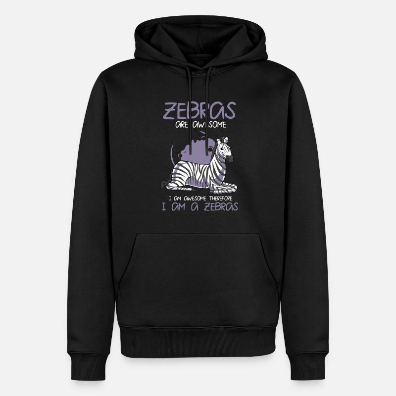 Zebra - Männer Premium Bio Hoodie - Schwarz