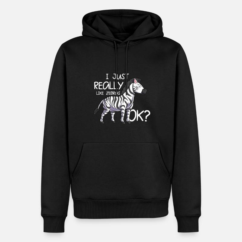 Zebra - Männer Premium Bio Hoodie - Schwarz