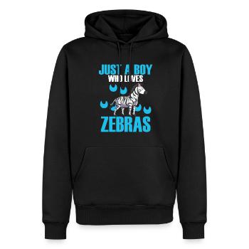 Zebra - Männer Premium Bio Hoodie - Schwarz - Vorne - Nico (187cm)