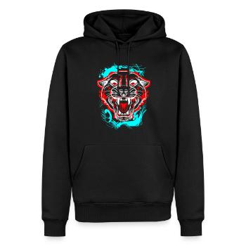 L.Gor Tiger - Männer Premium Bio Hoodie - Schwarz - Vorne - Nico (187cm)