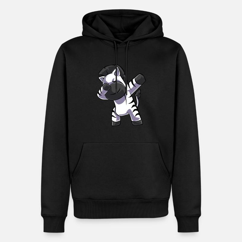 Zebra - Männer Premium Bio Hoodie - Schwarz