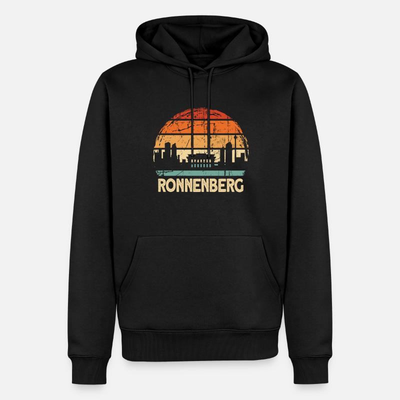 Ronnenberg - Sweat à capuche Premium bio Homme - noir