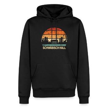 Schwäbisch Hall - Men’s Premium Organic Hoodie - black - Front - Nico (187cm)