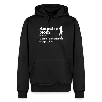 Cadeau de prothèse de jambe amputée - Sweat à capuche Premium bio Homme - noir - Devant - Nico (187cm)