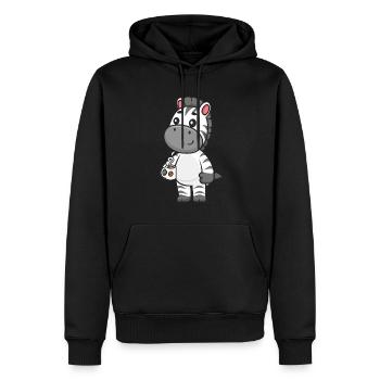 Zebra - Männer Premium Bio Hoodie - Schwarz - Vorne - Nico (187cm)