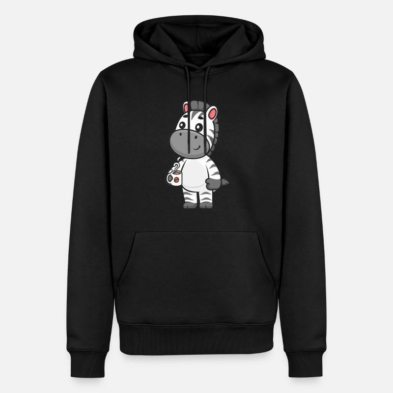 Zebra - Männer Premium Bio Hoodie - Schwarz