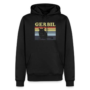 Rennmaus - Männer Premium Bio Hoodie - Schwarz - Vorne - Nico (187cm)