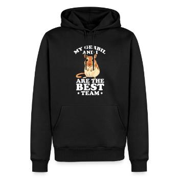 Rennmaus - Männer Premium Bio Hoodie - Schwarz - Vorne - Nico (187cm)