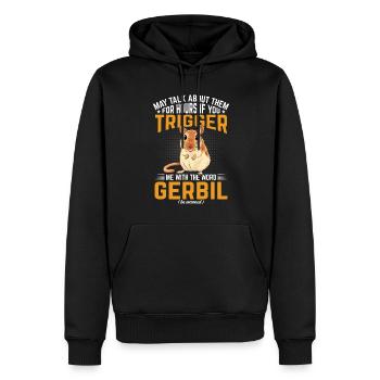 Rennmaus - Männer Premium Bio Hoodie - Schwarz - Vorne - Nico (187cm)