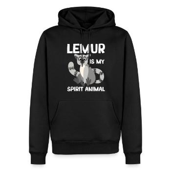 Lémurien - Sweat à capuche Premium bio Homme - noir - Devant - Nico (187cm)
