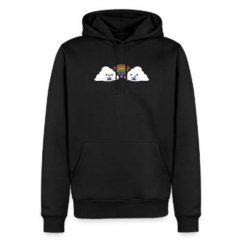 Wolke Wlan Regenbogenfarben - Männer Premium Bio Hoodie - Schwarz - Vorne - Nico (187cm)