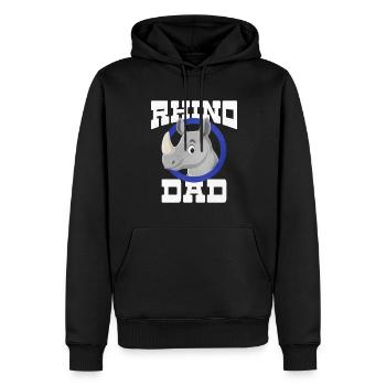 Nashorn - Männer Premium Bio Hoodie - Schwarz - Vorne - Nico (187cm)