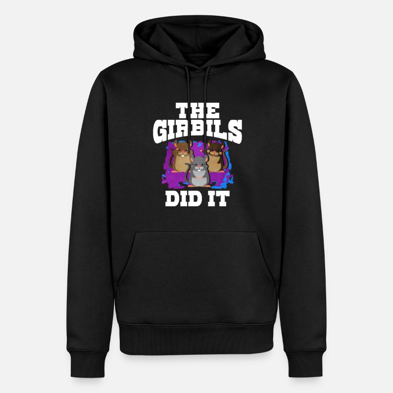 Cadeau de souris gerbille - Sweat à capuche Premium bio Homme - noir