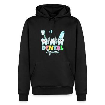 Dents dentaires Dentiste Dentiste - Sweat à capuche Premium bio Homme - noir - Devant - Nico (187cm)